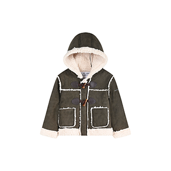 Καφέ τζάκετ με κουκούλα